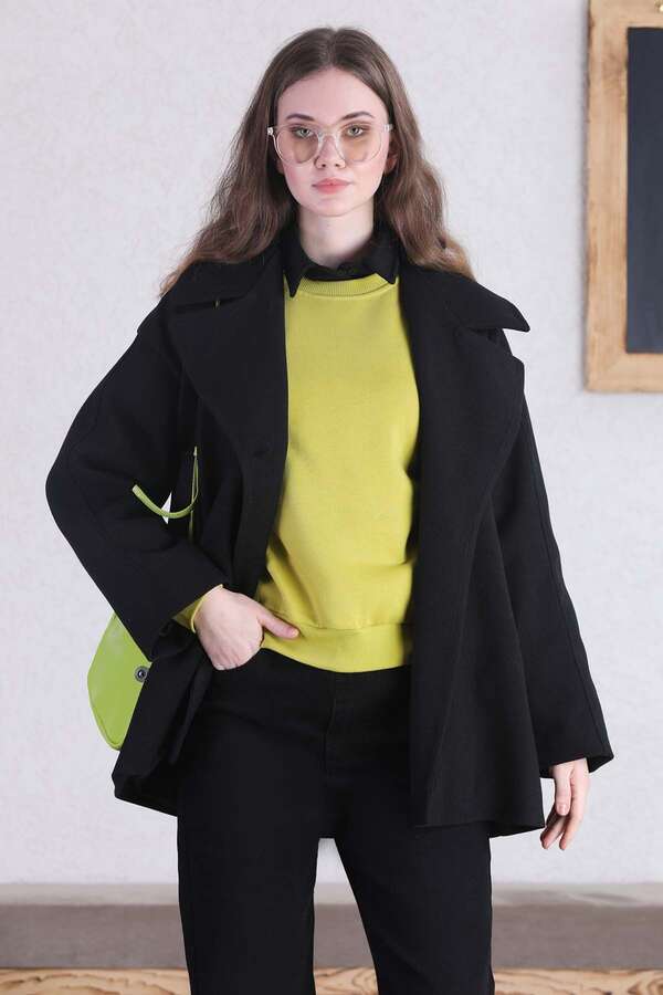 Short Cachet Coat Black - 4