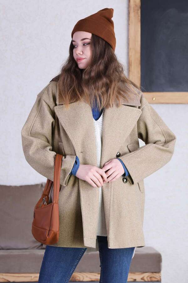 Short Cachet Coat Camel - 2