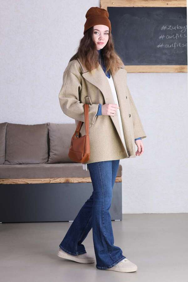 Short Cachet Coat Camel - 3