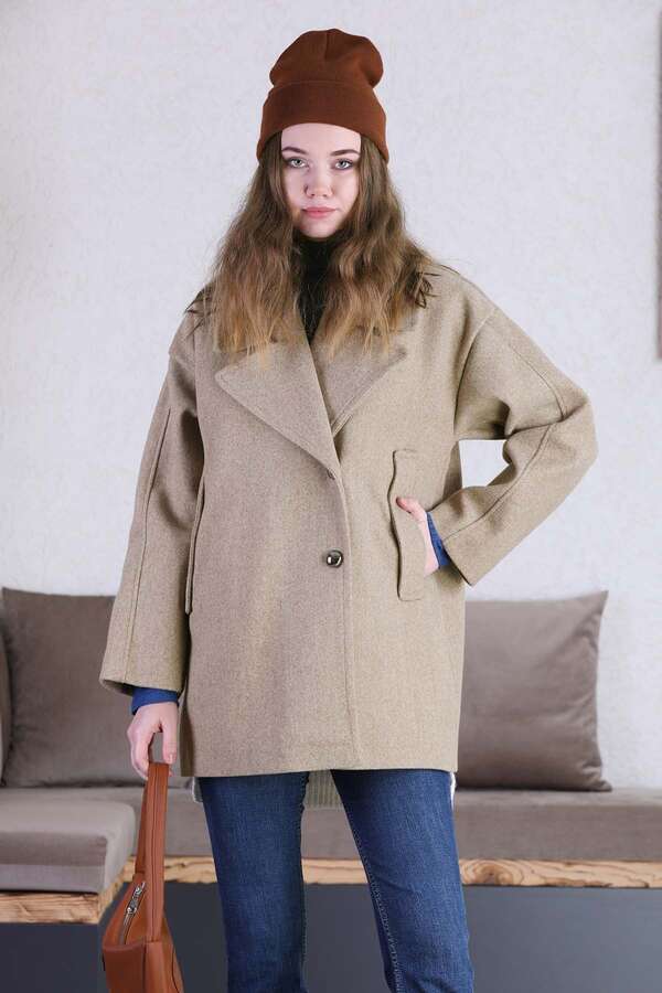 Short Cachet Coat Camel - 7