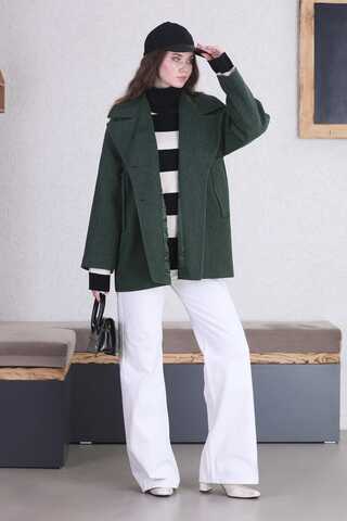 Short Cachet Coat Dark Green - 2