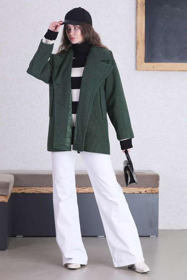 Short Cachet Coat Dark Green - 3
