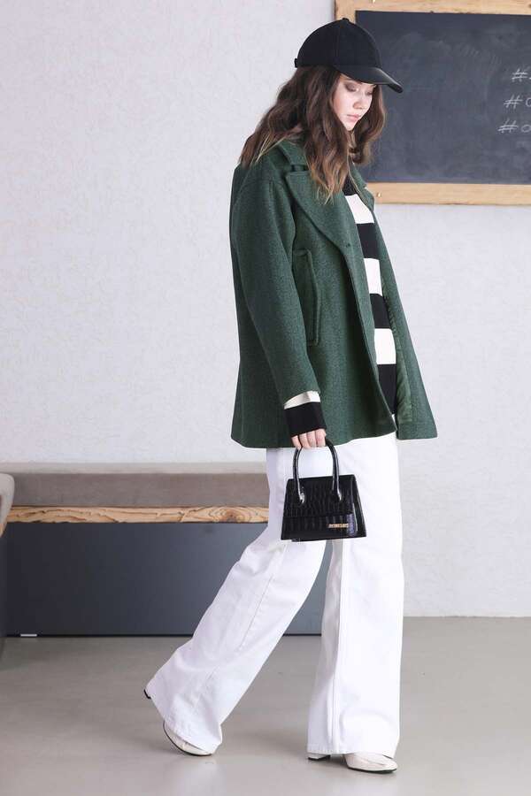 Short Cachet Coat Dark Green - 4