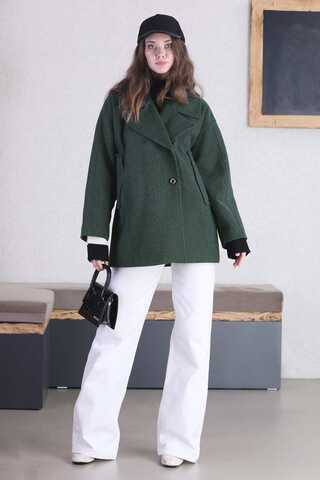 Short Cachet Coat Dark Green - 1