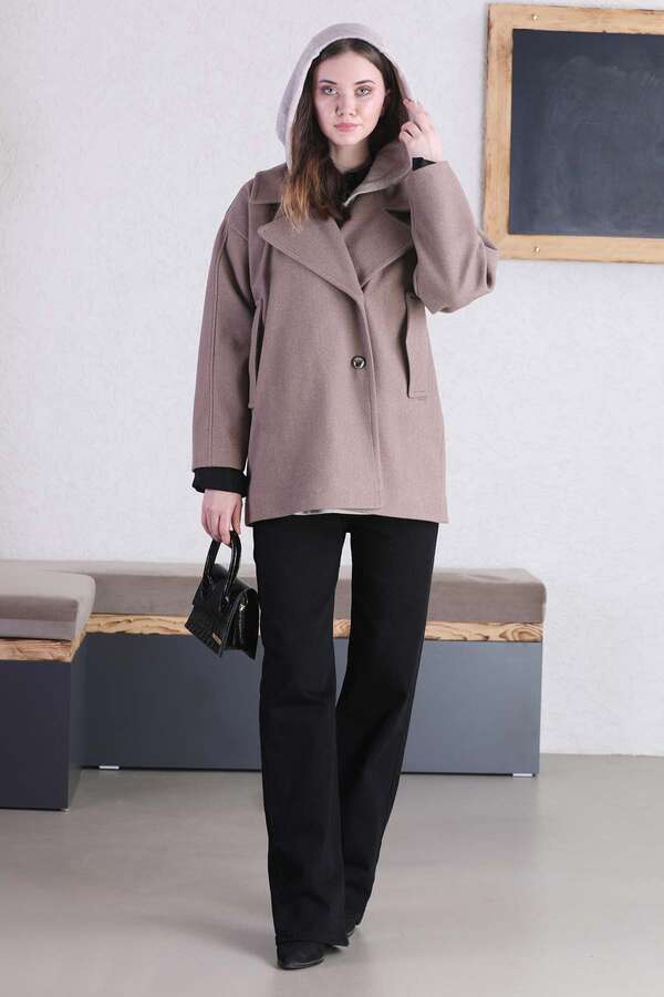 Short Cachet Coat Dark Mink - 1