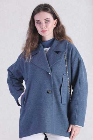Short Cachet Coat İndigo - 4