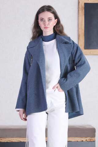 Short Cachet Coat İndigo - 1