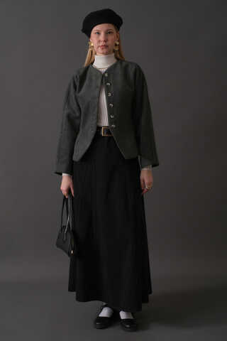 Short Jacket with Dart Detail Anthracite - 3