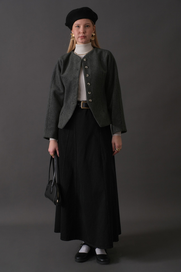 Short Jacket with Dart Detail Anthracite - 3