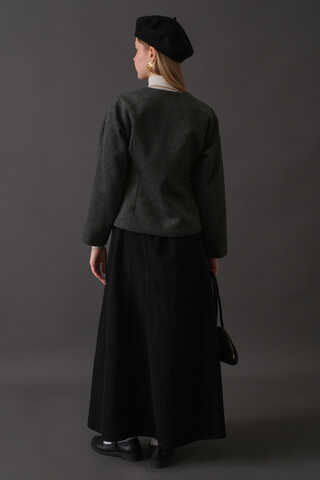 Short Jacket with Dart Detail Anthracite - 15