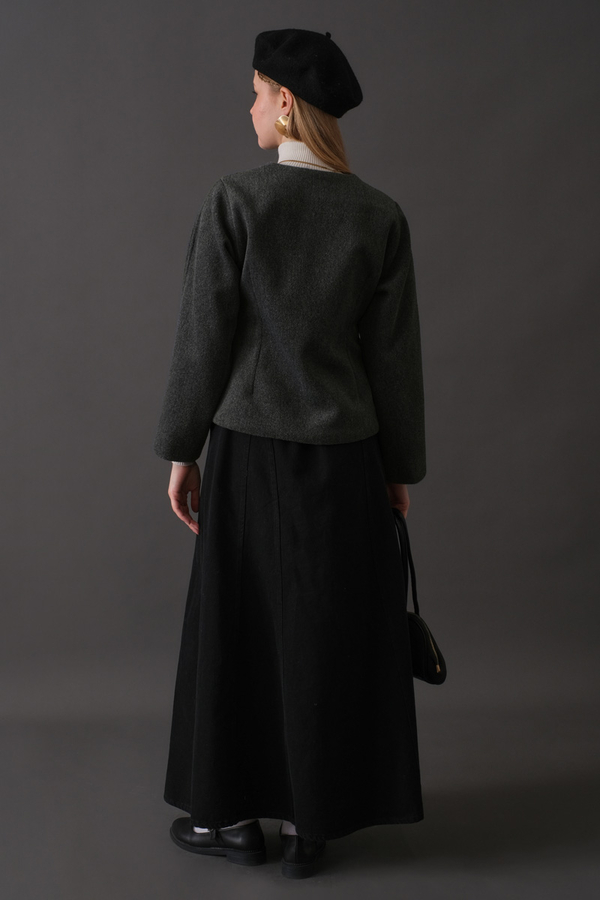 Short Jacket with Dart Detail Anthracite - 15