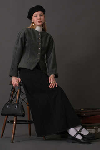 Short Jacket with Dart Detail Anthracite - 2