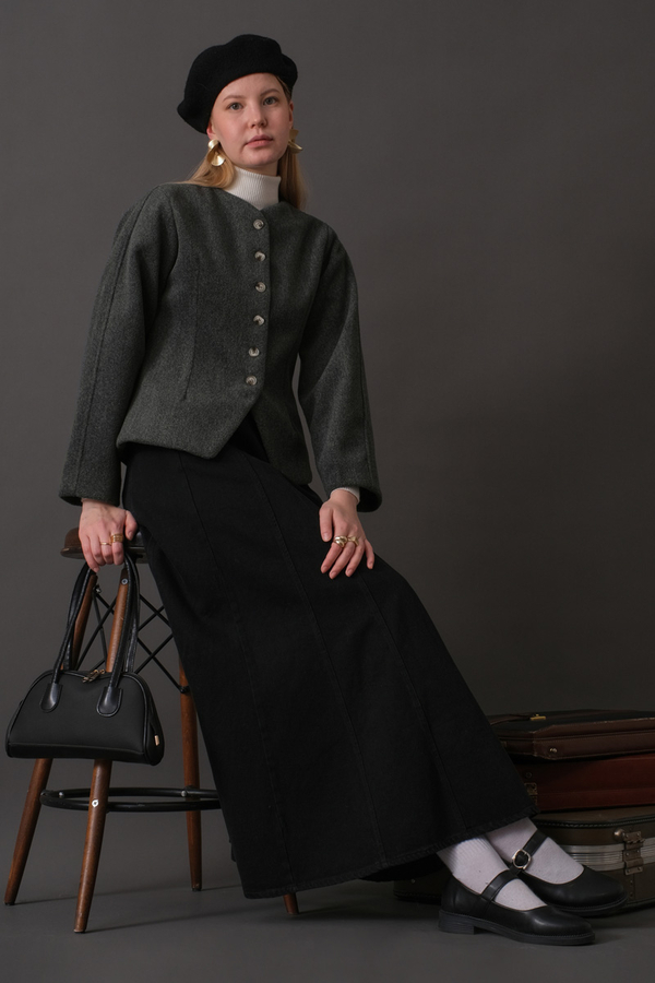 Short Jacket with Dart Detail Anthracite - 2