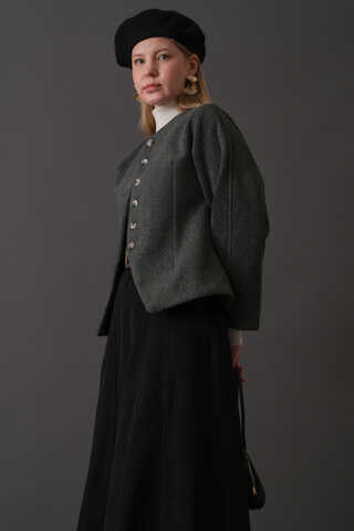 Short Jacket with Dart Detail Anthracite - 9