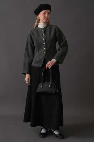 Short Jacket with Dart Detail Anthracite - 10