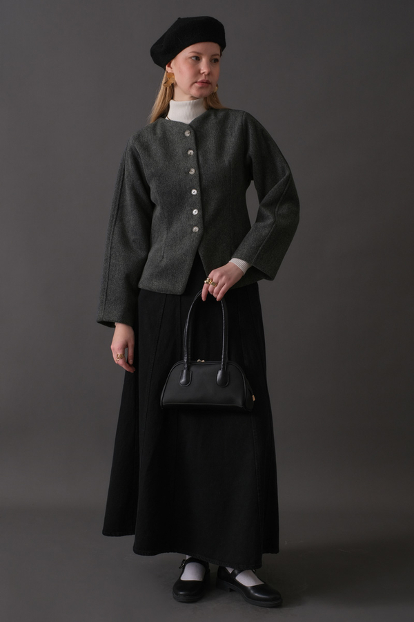 Short Jacket with Dart Detail Anthracite - 10