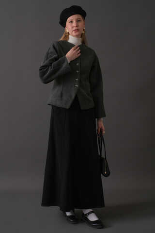 Short Jacket with Dart Detail Anthracite - 11