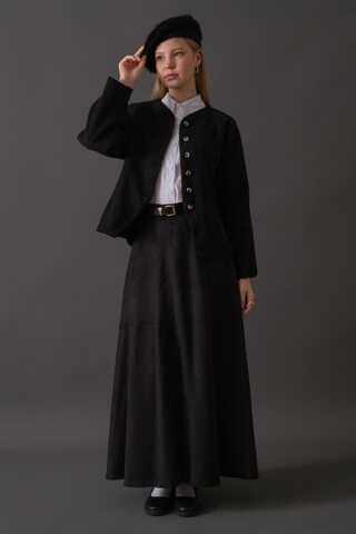 Short Jacket with Dart Detail Black - 2