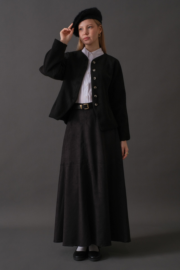 Short Jacket with Dart Detail Black - 2