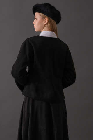 Short Jacket with Dart Detail Black - 17