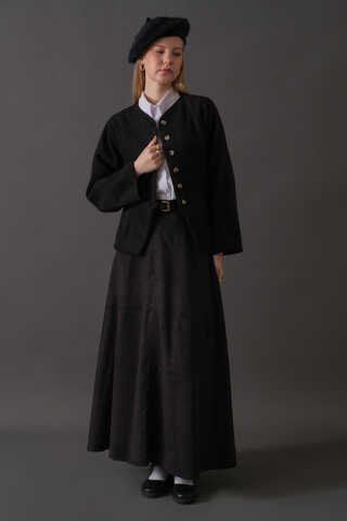 Short Jacket with Dart Detail Black - 11