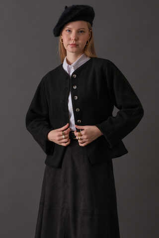 Short Jacket with Dart Detail Black - 13