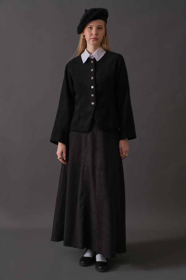 Short Jacket with Dart Detail Black - 14