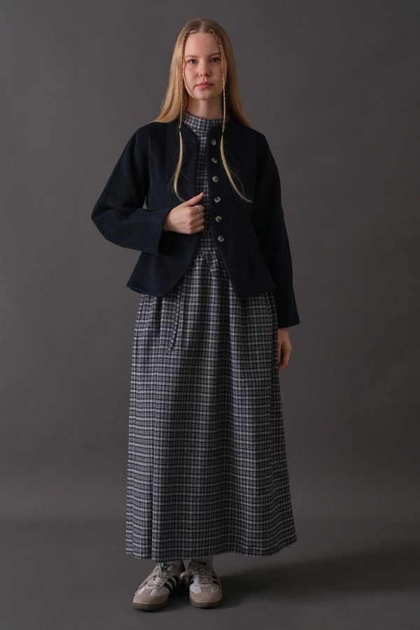 Short Jacket with Dart Detail Navy - 1