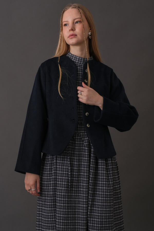 Short Jacket with Dart Detail Navy - 2