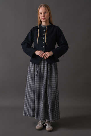 Short Jacket with Dart Detail Navy - 3