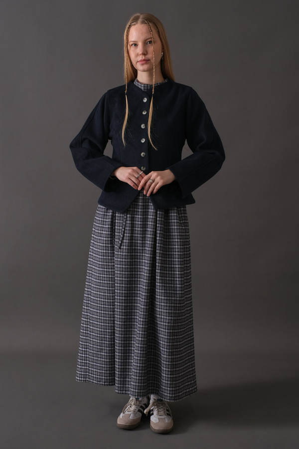 Short Jacket with Dart Detail Navy - 3