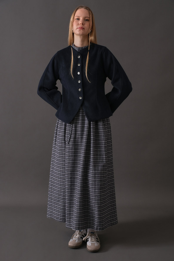 Short Jacket with Dart Detail Navy - 5