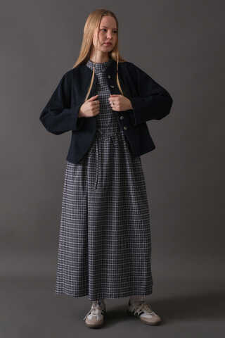 Short Jacket with Dart Detail Navy - 6