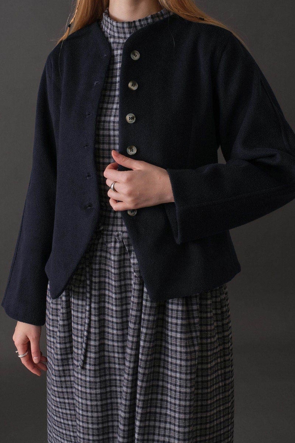 Short Jacket with Dart Detail Navy - 8