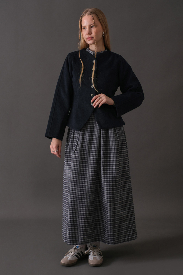 Short Jacket with Dart Detail Navy - 9