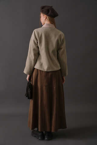 Short Jacket with Dart Detail Stone - 17