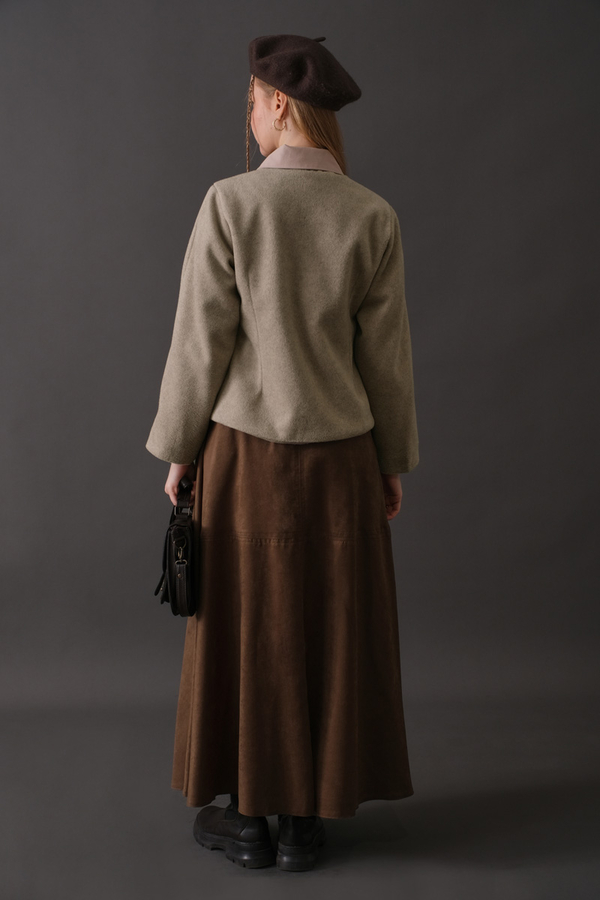 Short Jacket with Dart Detail Stone - 17