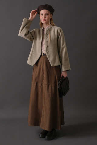 Short Jacket with Dart Detail Stone - 8