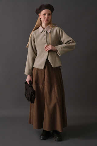 Short Jacket with Dart Detail Stone - 11