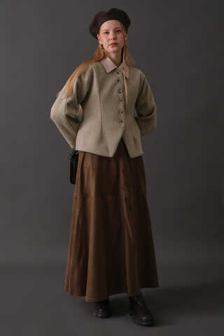 Short Jacket with Dart Detail Stone - 12