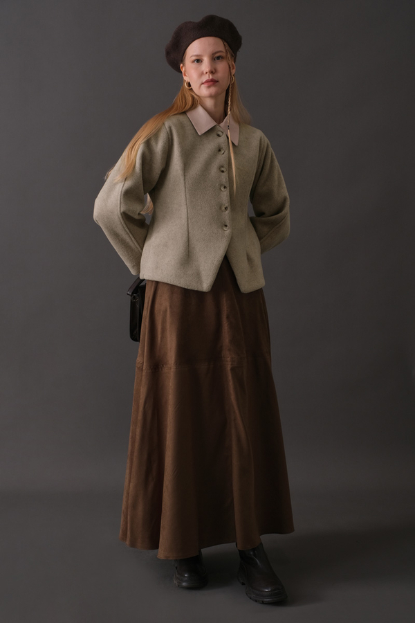 Short Jacket with Dart Detail Stone - 12