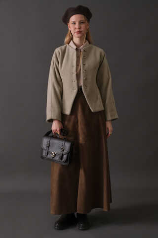 Short Jacket with Dart Detail Stone - 14