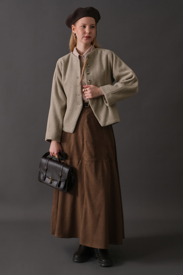 Short Jacket with Dart Detail Stone - 15