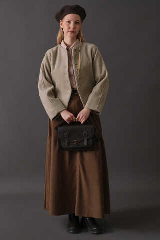 Short Jacket with Dart Detail Stone - 16