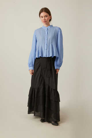 Short Voile Shirt Baby Blue - 2