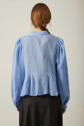 Short Voile Shirt Baby Blue - 7