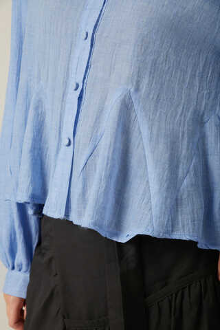 Short Voile Shirt Baby Blue - 4
