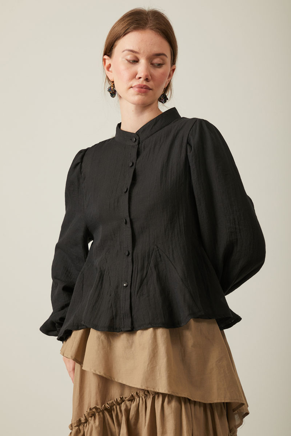 Short Voile Shirt Black - 6