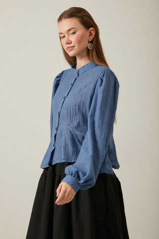 Short Voile Shirt Indigo - 2