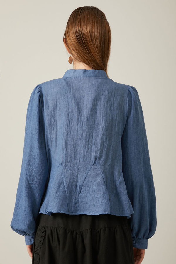 Short Voile Shirt Indigo - 9